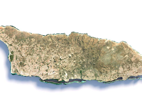 Aruba Terrain Map 3D Model