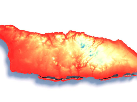 Aruba Terrain Map 3D Model