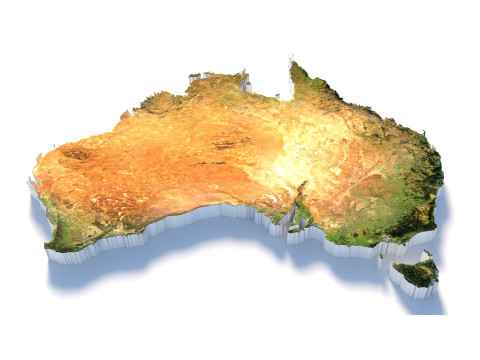 Australia Terrain Map 3D Model