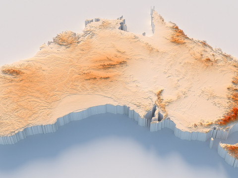 Australia Terrain Map Modelo 3D