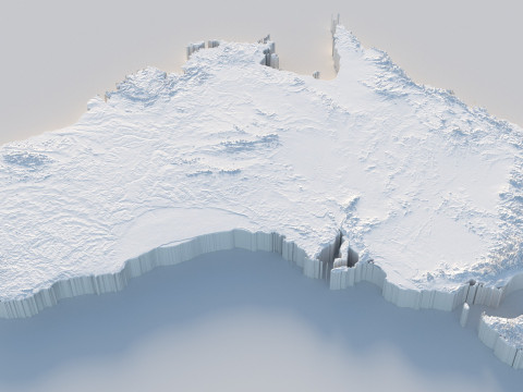 Australia Terrain Map Modelo 3D