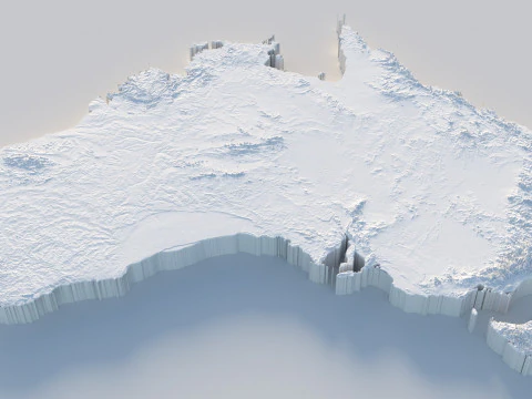 Australia Terrain Map 3D Model