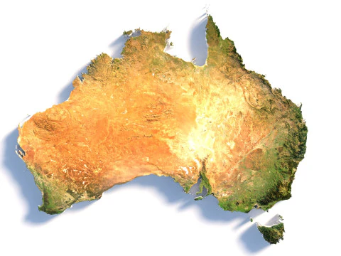 Australia Terrain Map 3D Model