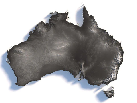 Australia Terrain Map 3D Model