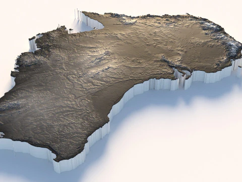Australia Terrain Map 3D Model