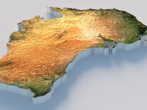 Australia Terrain Map 3D Model