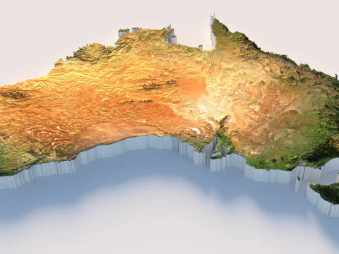 Australia Terrain Map 3D Model