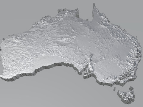 Australia Terrain Map Modelo 3D