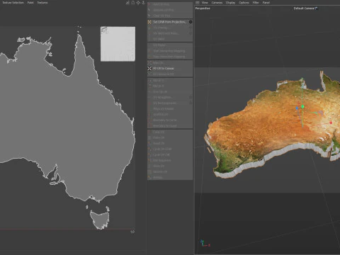 Australia Terrain Map 3D Model