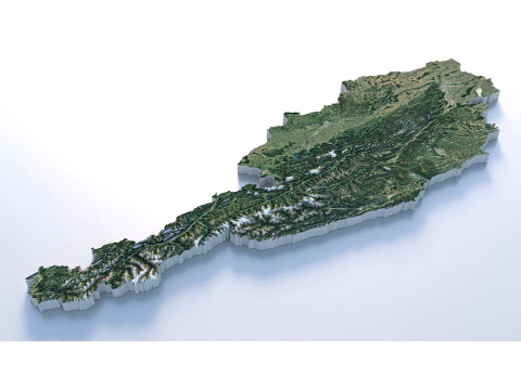 오스트리아 지형 지도 3D 모델