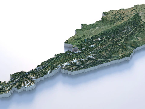 Austria Terrain Map 3D Model