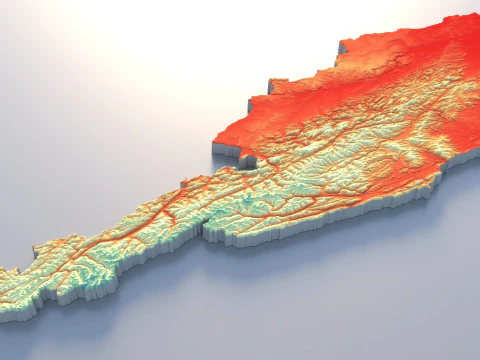 Austria Terrain Map 3D Model