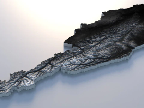 Austria Terrain Map 3D Model