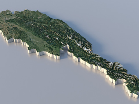 Austria Terrain Map Modèle 3D