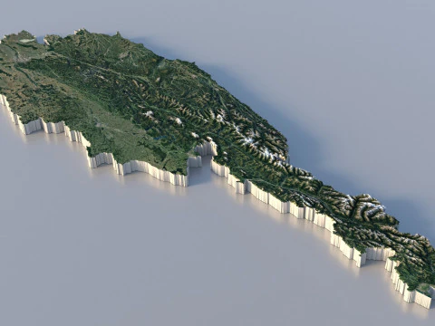 Austria Terrain Map 3D Model