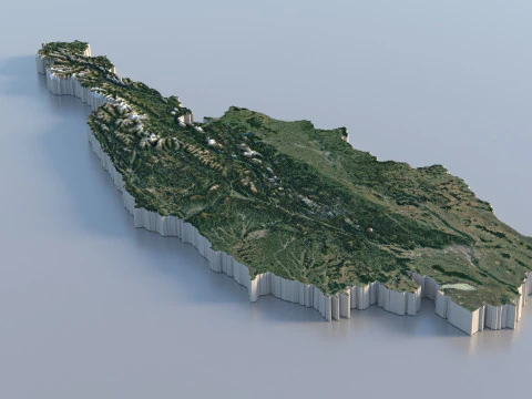 Austria Terrain Map 3D Model