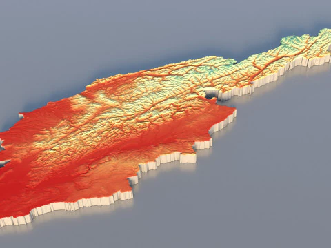 Austria Terrain Map 3D Model