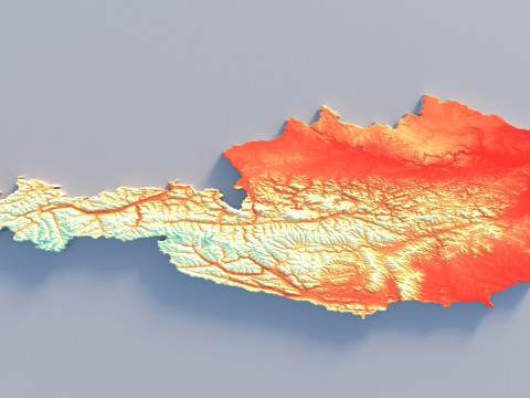 Austria Terrain Map Modèle 3D