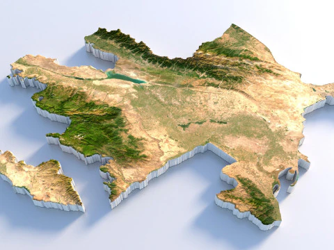 Terreinkaart van Azerbeidzjan 3D Model