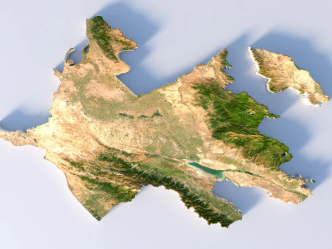 Azerbaijan Terrain Map 3D Model