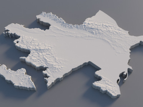 Azerbaijan Terrain Map 3D 模型