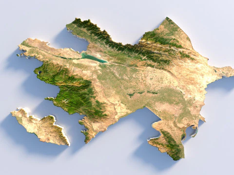 Azerbaijan Terrain Map 3D Model