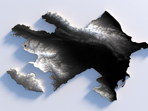 Azerbaijan Terrain Map 3D 模型