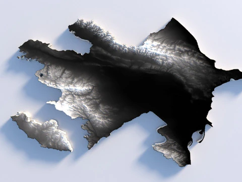 Azerbaijan Terrain Map 3D Model