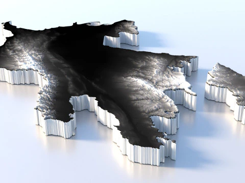 Azerbaijan Terrain Map 3D Model