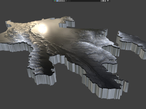 Azerbaijan Terrain Map 3D 模型