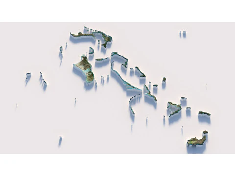 Mapa del terreno de Bahamas Modelo 3D