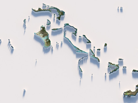 Bahamas Terrain Map Model 3D