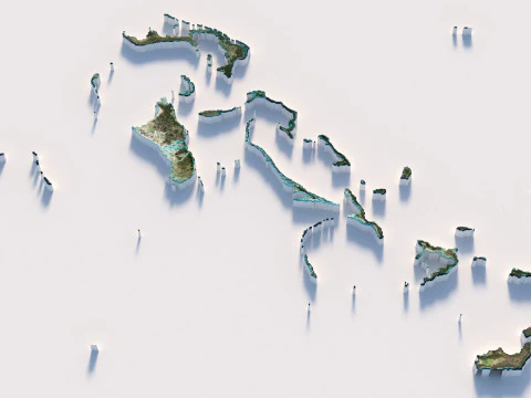 Bahamas Terrain Map 3D Model