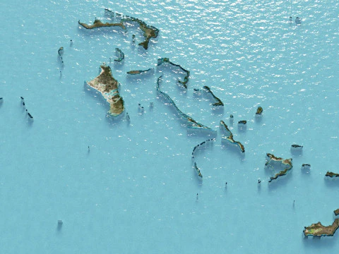 Bahamas Terrain Map 3D Model