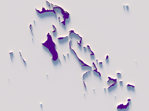 Bahamas Terrain Map Model 3D