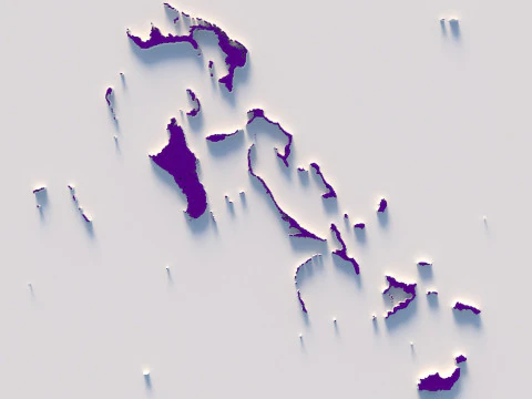 Bahamas Terrain Map 3D Model