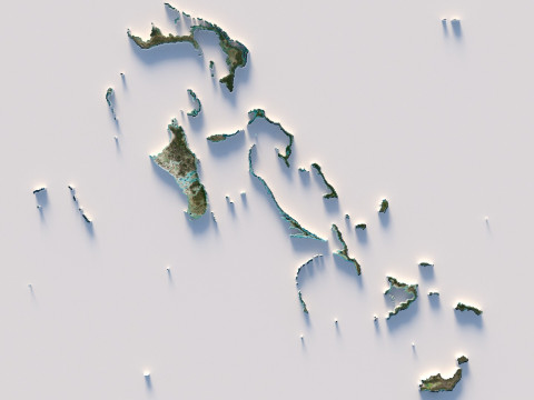 Bahamas Terrain Map Model 3D
