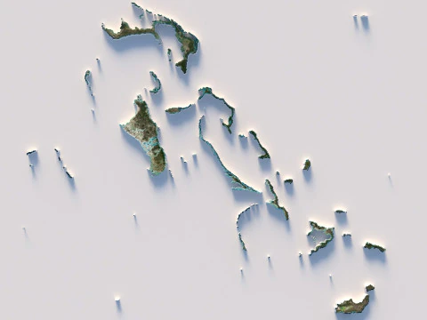 Bahamas Terrain Map 3D Model