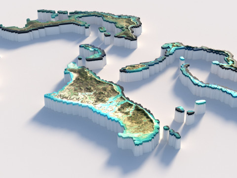 Bahamas Terrain Map Model 3D