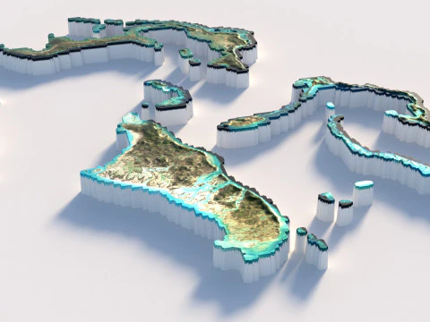 Bahamas Terrain Map 3D Model