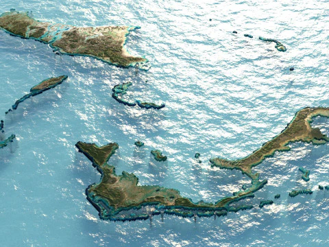 Bahamas Terrain Map 3D Model