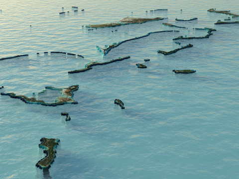Bahamas Terrain Map Model 3D