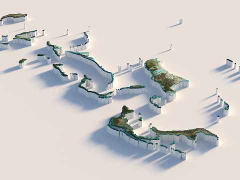 Bahamas Terrain Map Model 3D