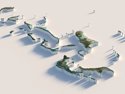 Bahamas Terrain Map 3D Model