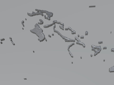 Bahamas Terrain Map Model 3D