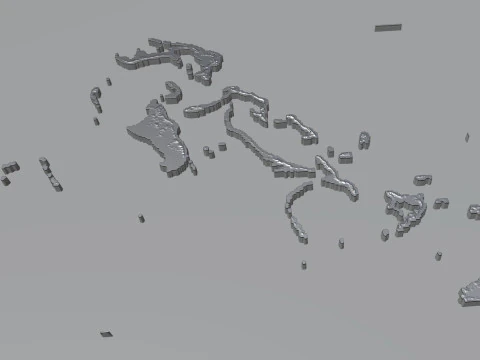 Bahamas Terrain Map 3D Model