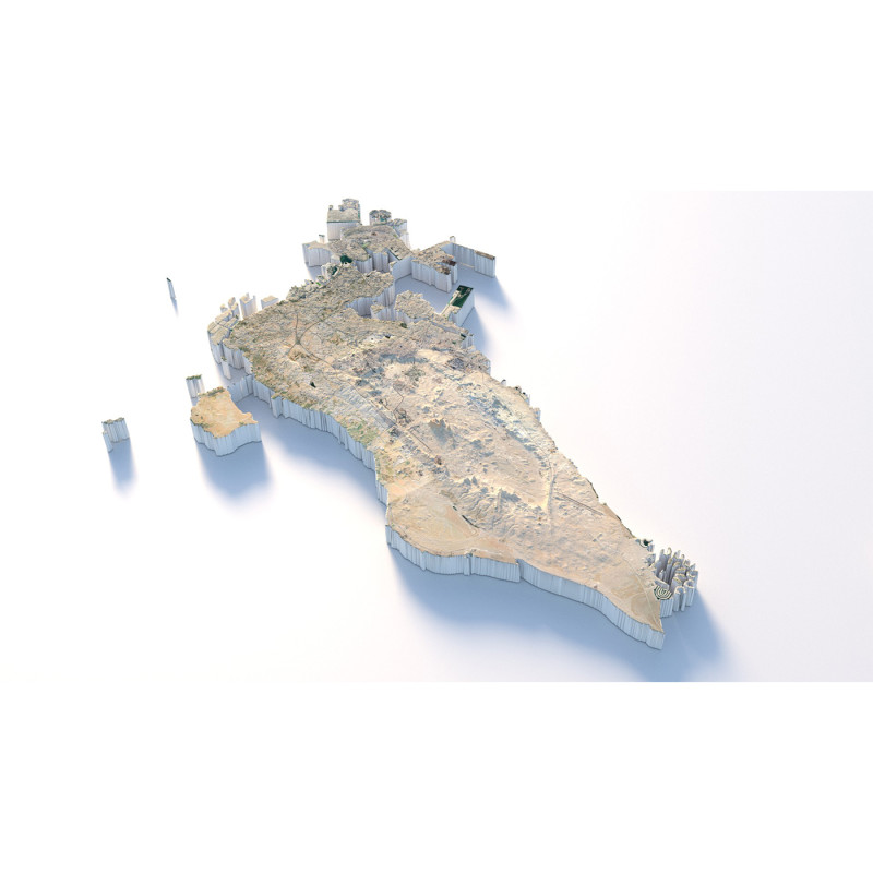 Bahrain Terrain Map Model 3D .c4d .max .obj .3ds .fbx .stl .blend