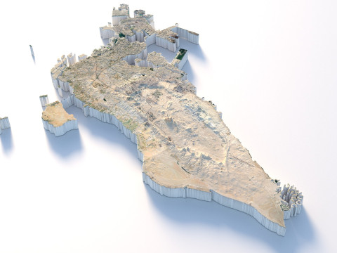 Bahrain Terrain Map Model 3D
