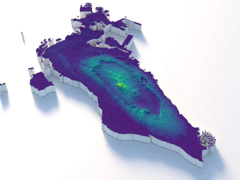 Bahrain Terrain Map 3D Model