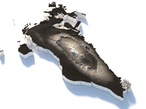 Bahrain Terrain Map 3D Model